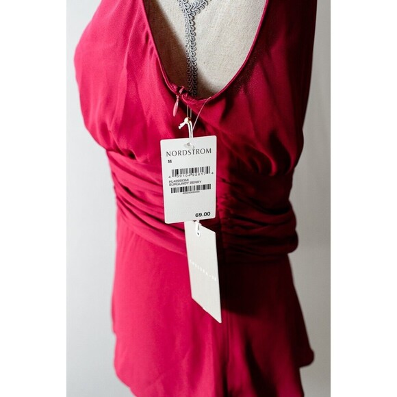 Chelsea 28 Pink Sleeveless Blouse V Neck Button Front Burgundy Berry Med Barbie - Picture 3 of 8